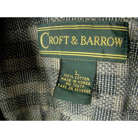 Croft & Barrow Men's Shirt Large Short Sleeves - Picture 3 of 4